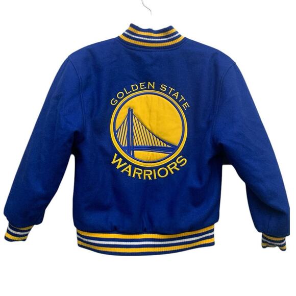 Golden State Warriors JH Design Reversible Wool Logo Jacket sz 5/6‎ - Picture 3 of 13